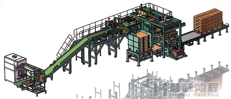 桂林鴻程機(jī)電全自動(dòng)包裝推垛生產(chǎn)線(xiàn)